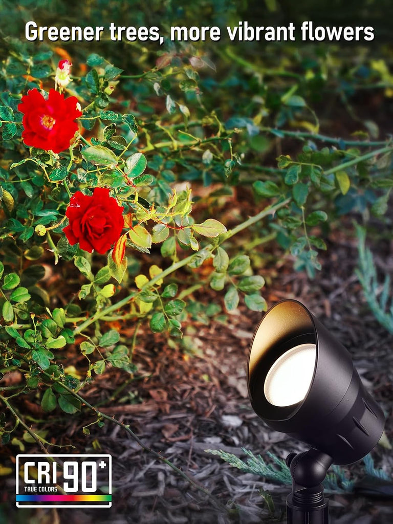 4-Pack 5W 12-24V Low Voltage LED Spotlight 3000K Oil Rubbed Bronze | Landscape Pathway Lights Outdoor, CRI90