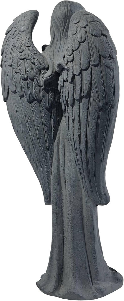 Standing Angel 25" High Faux Greystone Indoor-Outdoor Statue | Sculpture Catholic Religious English Decor Garden