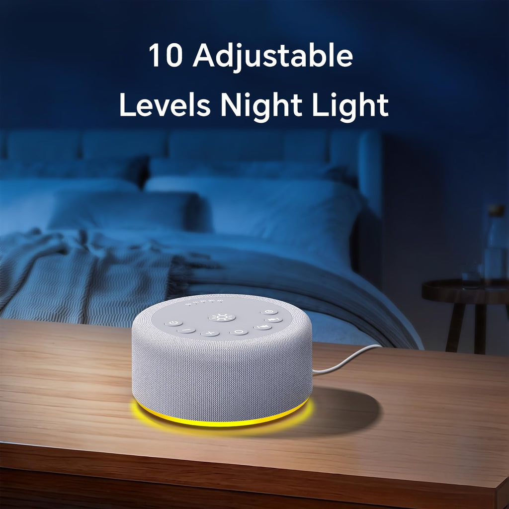 Sound Machine Night Light White Noise Brown Noise Machine 30 Non Looping Sounds 12 Lights 5 Timers 36 Adjustable