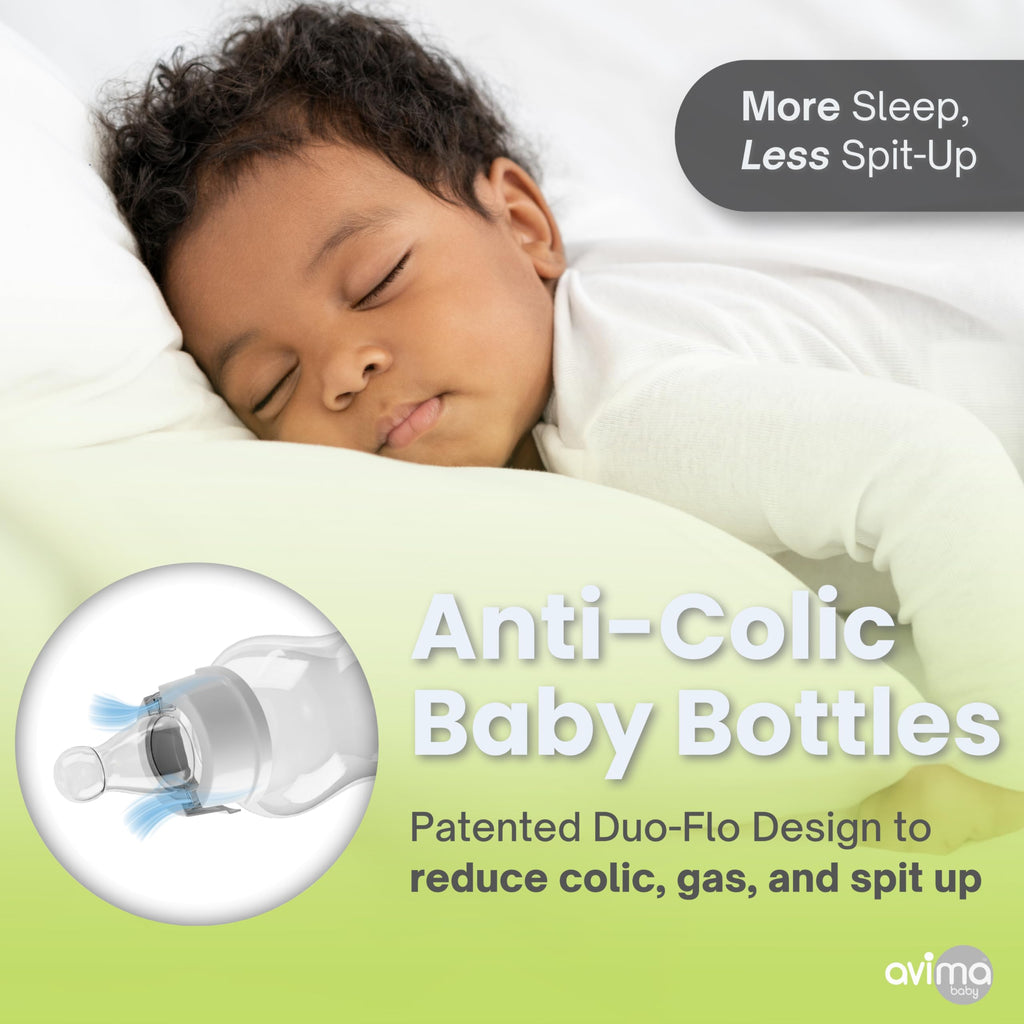 10 oz Anti Colic Baby Bottles w Medium Flow Nipples. 4-7M (Set of 8)
