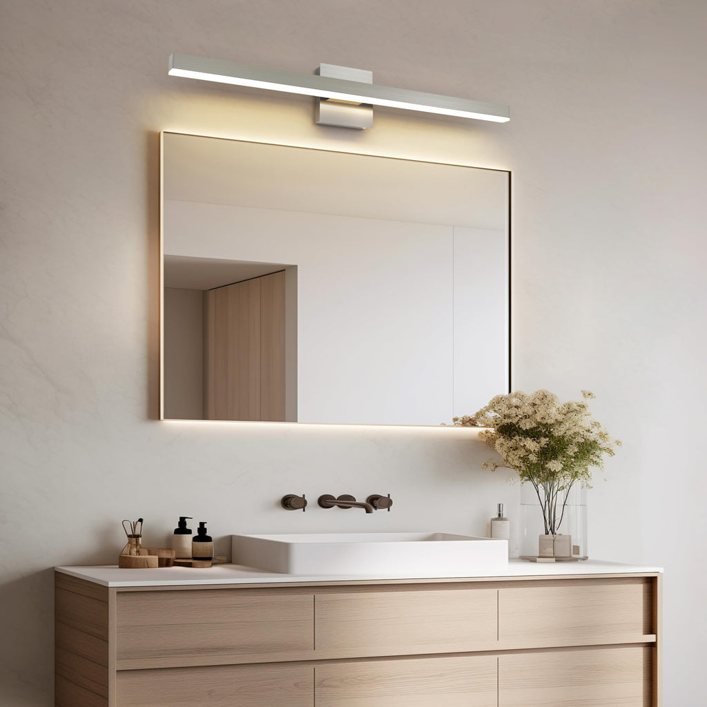 Brushed Nickel Vanity Light Lighting Fixtures Over Mirror Modern Bath Vanity Lights Bar 5CCT Diammable Bathroom