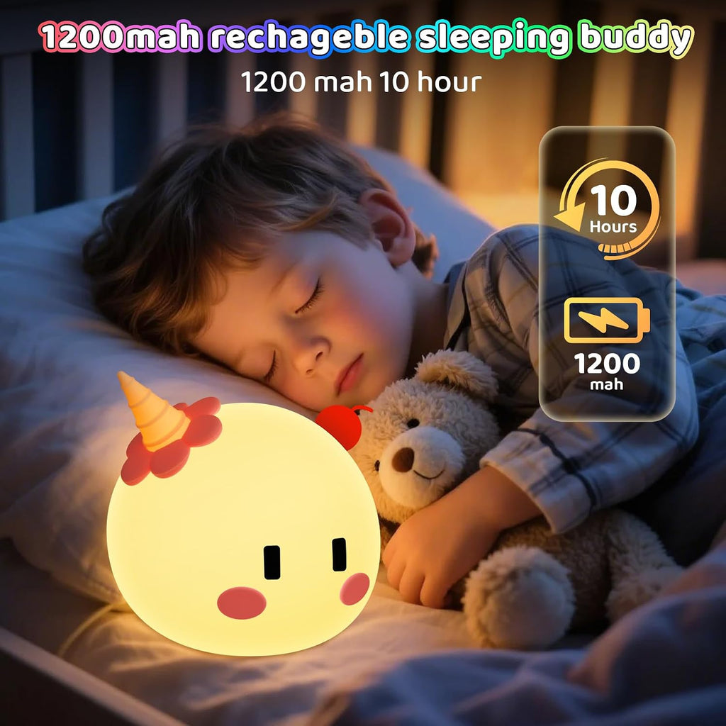 Monster Night Light for Kids, Color Modes & Voice Controlled Light Lamps, Cute Soft Touch Silicone Portable