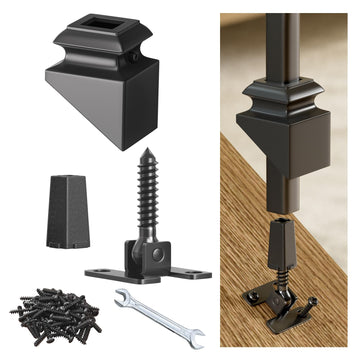 20P Adjustable Height and Angle Stainless Steel Connectors with Angled Shoes for Easy Installation of 1/2" Deck Stair
