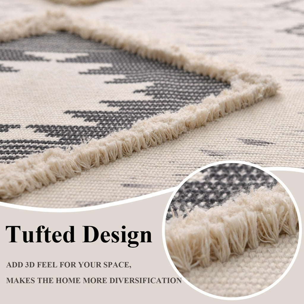 Boho Runner Rug, Washable Hallway Rug Runner Non Slip Rubber Backed, Kitchen Farmhouse Area Rug Floor Mat with