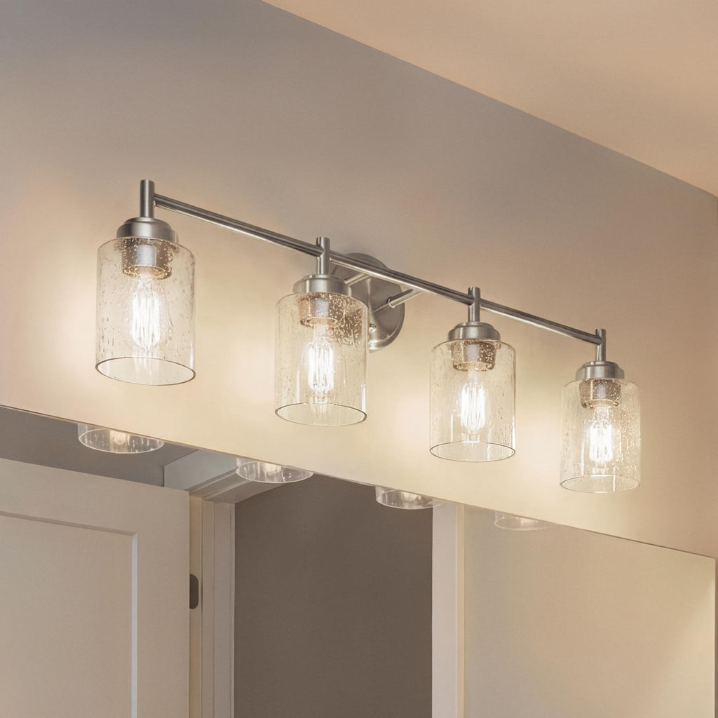 Winslow 4-Light Farmhouse Vanity Light, Brushed Nickel