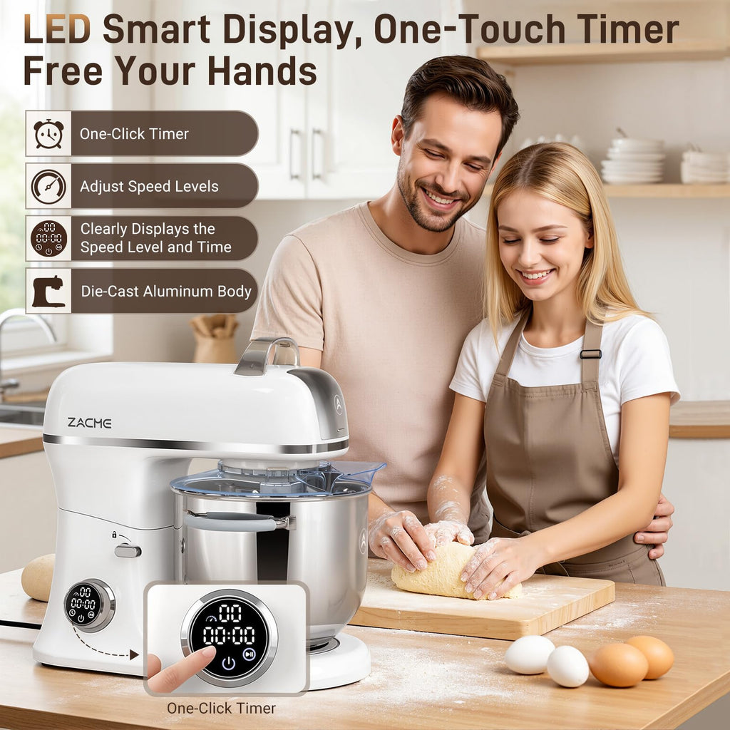 7 Quart Stand Mixer Aluminum Die Casting, 650W 12 Speed Tilt-Head Kitchen Electric Stand Mixer, Household Food Mixer