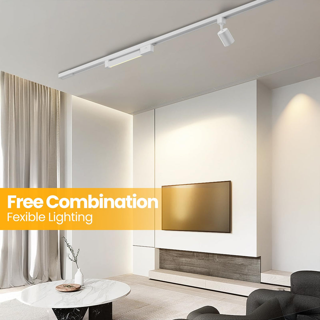 5 Color Linear H Track Lighting Heads Dimmable, White 25W 1 Pack