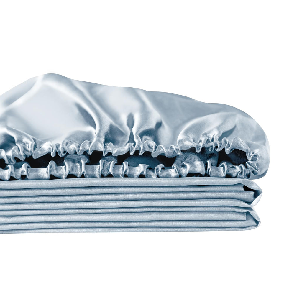Silk Satin Fitted Sheet, Soft Deep Pocket Bottom Luxury Queen Fitted Sheet, Wrinkle Free, Breathable, Fade Resistant