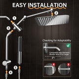 All Metal 10" Shower Head with Handheld, Luxurious Square Double Rain Shower Heads,Power Wash Wand,Dual High Pressure