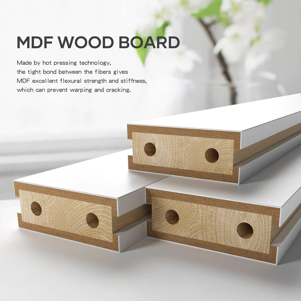 36x84 Inch White Sliding Barn Door Slab with 6.6ft Hardware Kit Included, 5-Panel, MDF Wood Panel Co