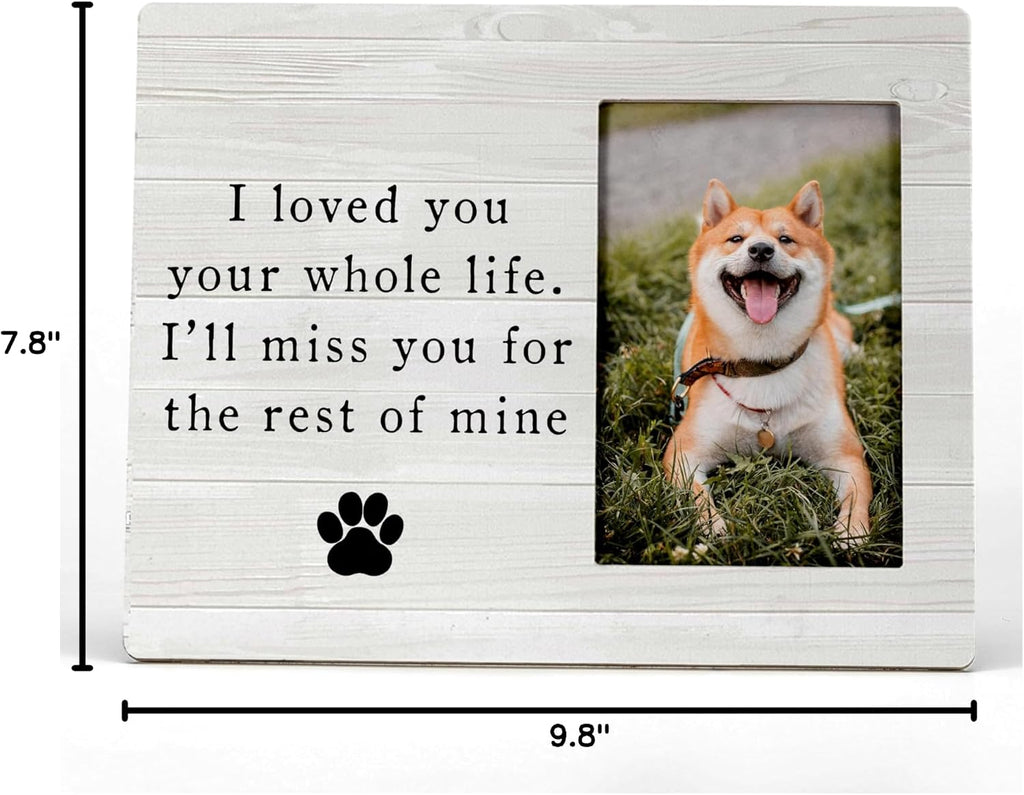 Pet Memory Picture Photo Frame, Cat & Dog Memorial Frames, Sympathy Gift for Pet Loss (4x6 Inch) (Color-2)