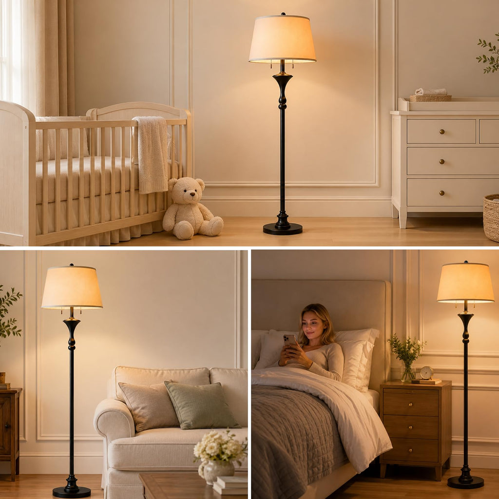58'' Dimmable Floor Lamp with Remote Control(E26 Bulbs Included)