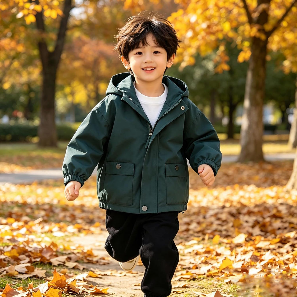 Toddler Boys Windbreaker Jackets Baby Boy Lightweight Pocket Zip Up Hooded Jackets Kids Casual Outerwear