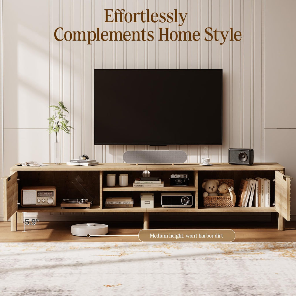 TV Stand up to 80 Inch TVs Entertainment Center Oak 71"