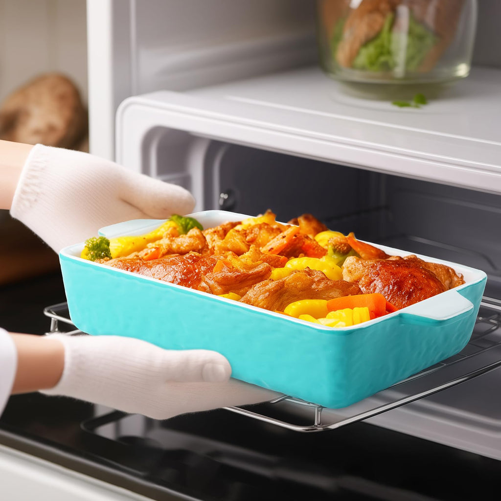 4 QT Baking Dish Deep Nonstick Dish Oven Safe, 9 x 13in, Aquamarine