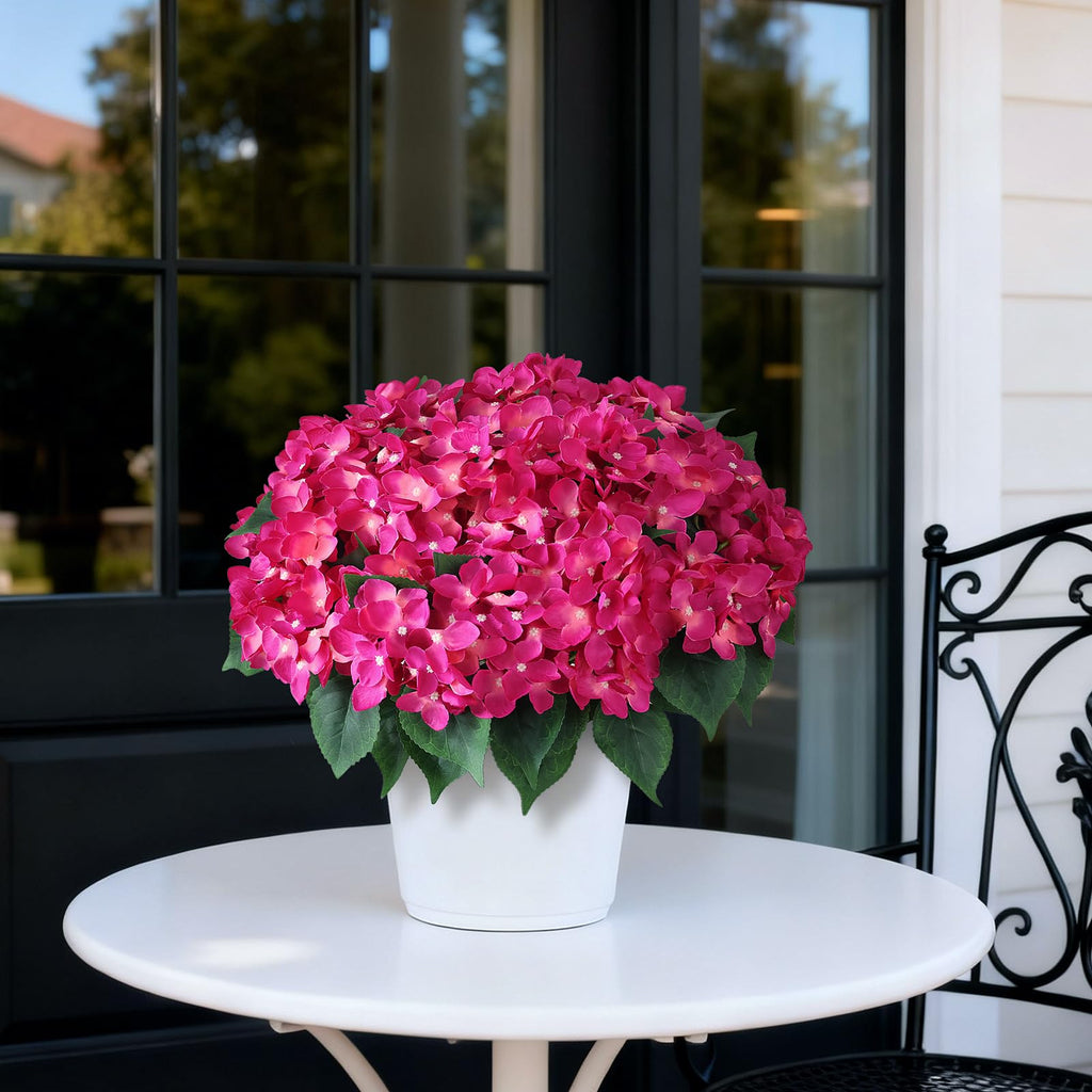 2 Sets Artificial Flower Topiary Ball Trees for Porch (Rose Red)