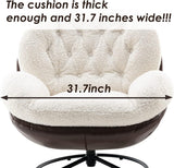 Modern Reading Chair and Ottoman — White