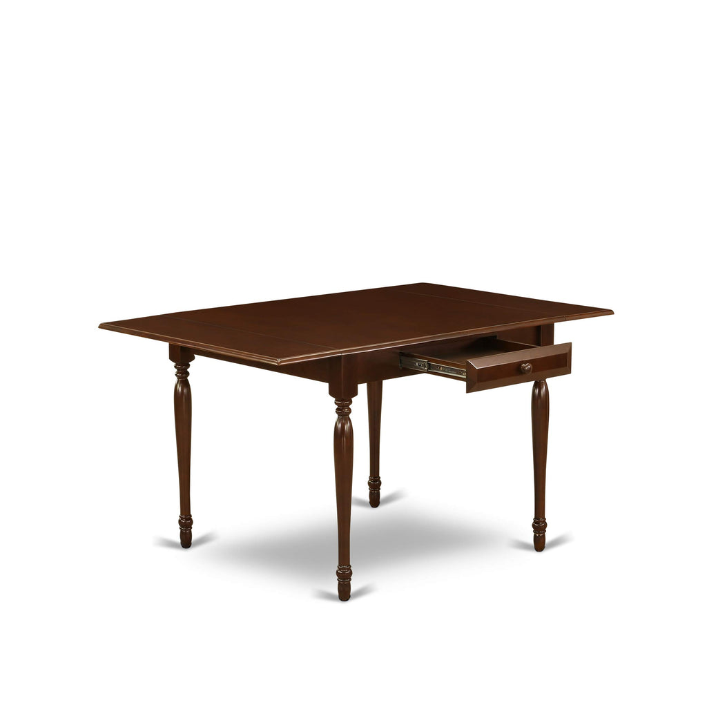 West Furniture MZT-MAH-T Monza Kitchen Table - a Rectangle Dining Table Top with Dropleaf & Stylish Legs, 36x54 Inch