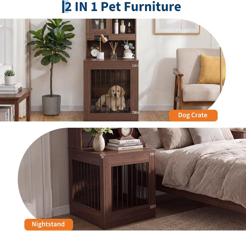 Dog Crate Furniture for Small Dogs, Wooden Dog Kennel Nightstand