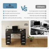 47 Inch Computer Desk with 8 Fabric Drawers, Office Gaming Desk with Storage