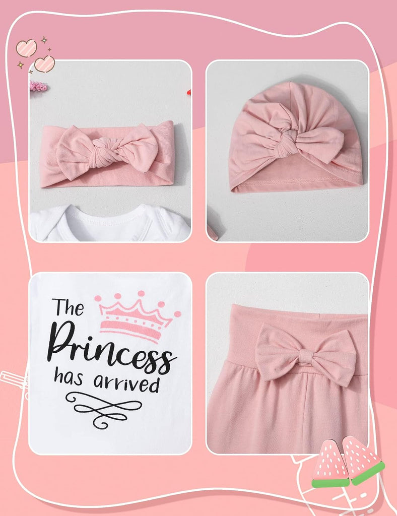 Infant Newborn Baby Girl Clothes Long Sleeve Snap Romper Pant Sets