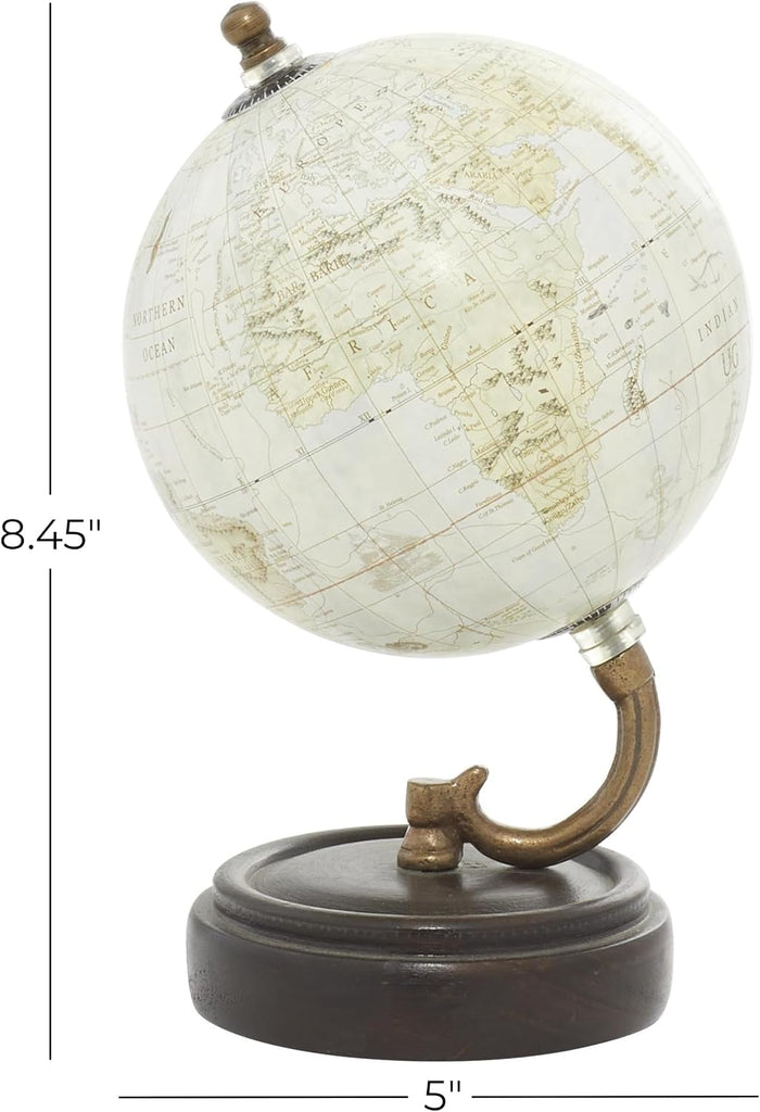 Wood Globe, 5" x 5" x 8", Yellow