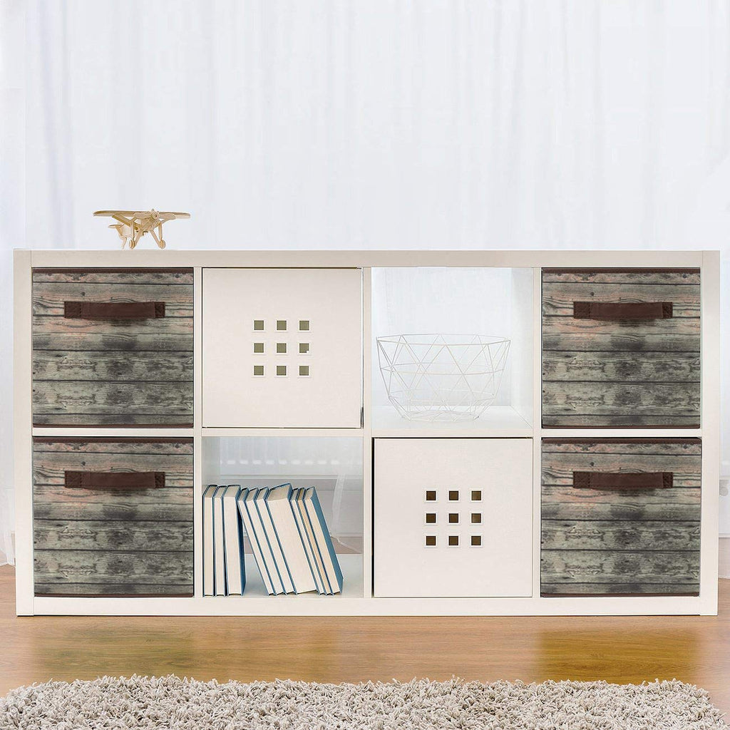 11 x 11 Storage Cubes, Foldable Fabric Bins (4 Pack, Rustic Brown)