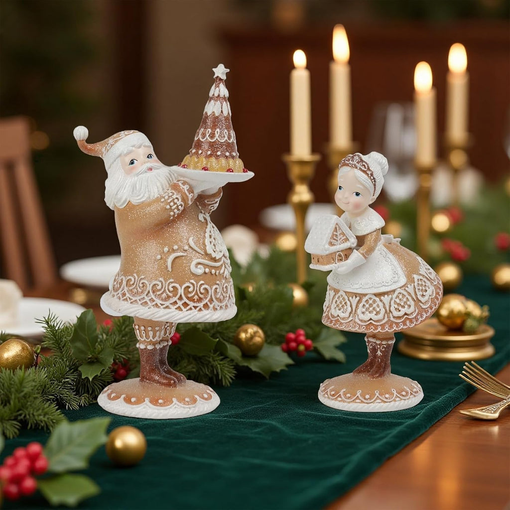 Gingerbread Christmas Decor Resin Gingerbread Santa Christmas Decorations Indoor Home Living Room Decor 6.5 * 4.5 *