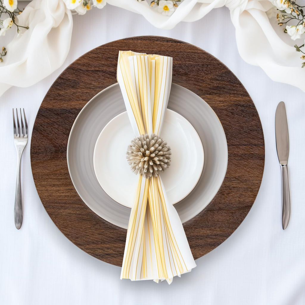 Brown Charger Plates Set of 6, Faux Wood Chargers for Dinner Plates