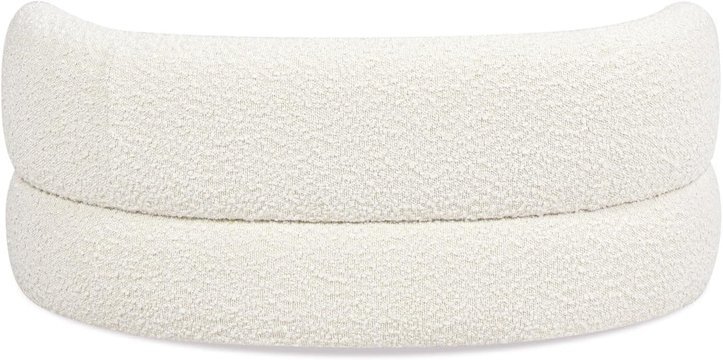 36" Curved Dog Sofa Bed in Ivory White Boucle, Sofa Beds