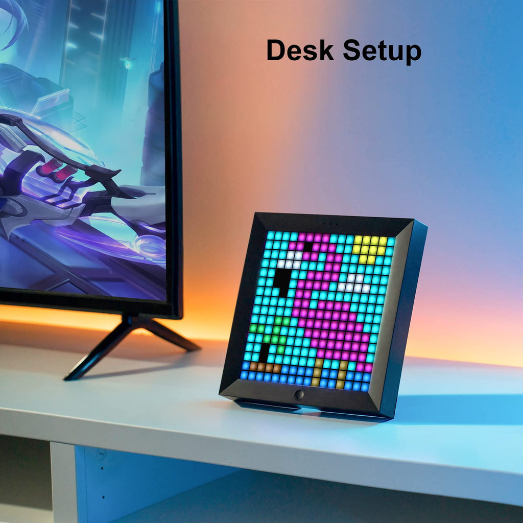 Pixoo - Pixel Art Digital Picture Frame with 16x16 LED Display APP Control - Cool Animation Frame Wall/Desk Mount for