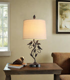 27" Touch Farmhouse Table Lamps with 3-Way Dimmable 2 USB Ports, Vintage Rustic Iron Leaf Nightstand Lamp