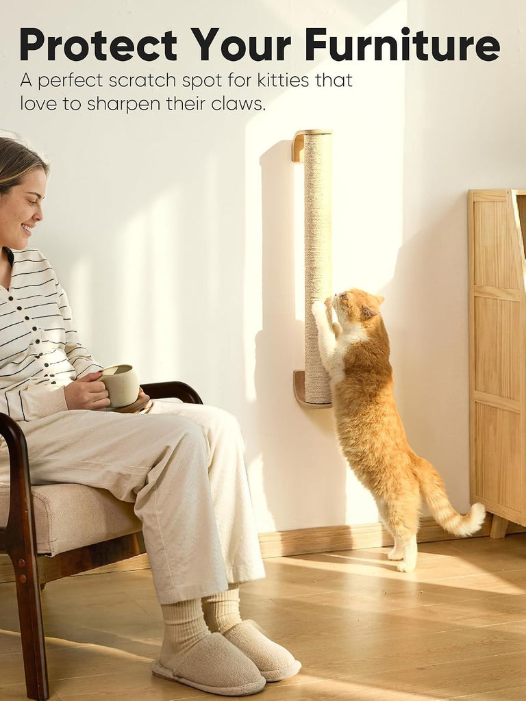 Cat Wall Scratcher, 28" Kitten Scratching Post