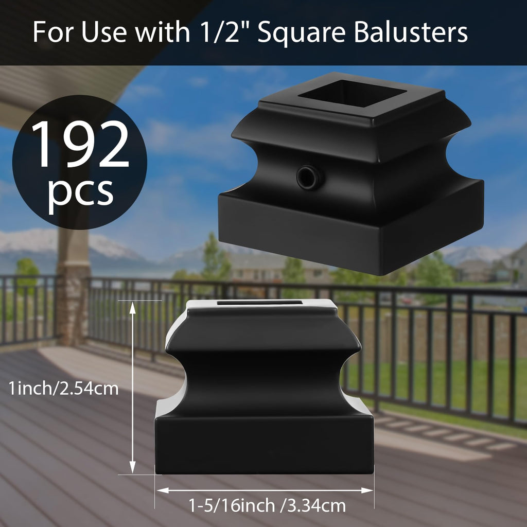 192 Pcs Iron Baluster Shoes for Square Staircase Balusters