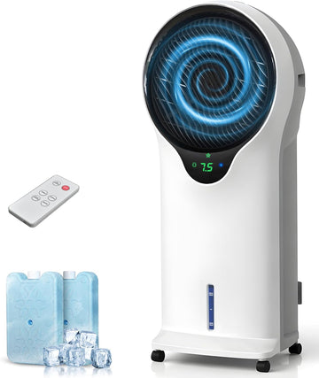 3-in-1 Evaporative Air Cooler - Portable Swamp Cooler Air Conditioner with 5.5L Water Tank & 2 Ice Packs, 3 Speeds