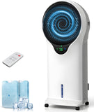 3-in-1 Evaporative Air Cooler - Portable Swamp Cooler Air Conditioner with 5.5L Water Tank & 2 Ice Packs, 3 Speeds
