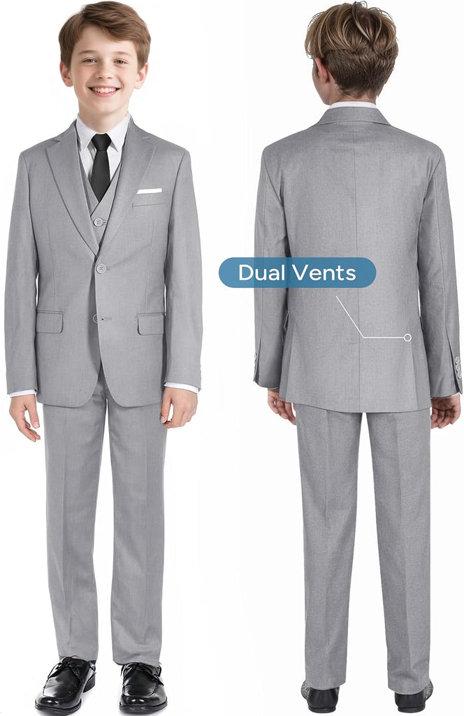 Boys Complete Suits Set with Suspenders Standard & Husky