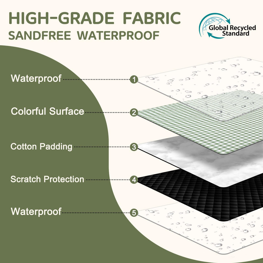 Waterproof Picnic Blanket Beach Outdoor Camping Mat Rug Extra Large Foldable Cute Big Travel Essential Accessories