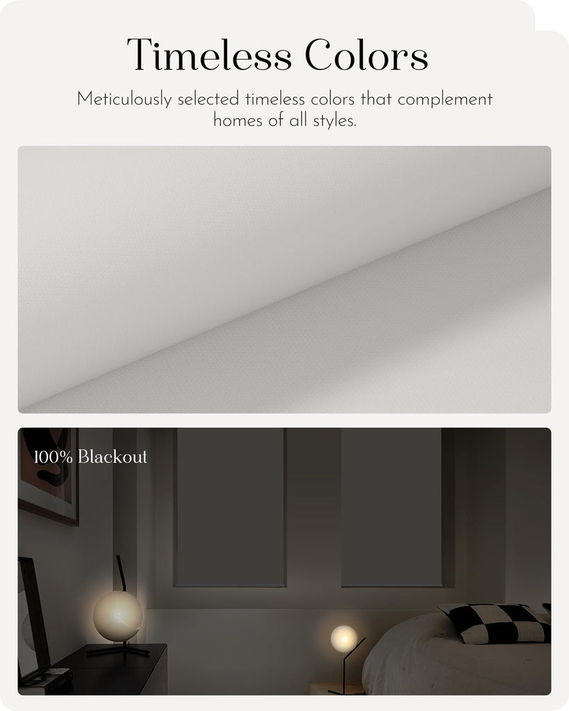 Smart Roller Shades 100% Blackout Window Blinds with APP Control Customized Automatic Shades (33" Wx72 H, White)
