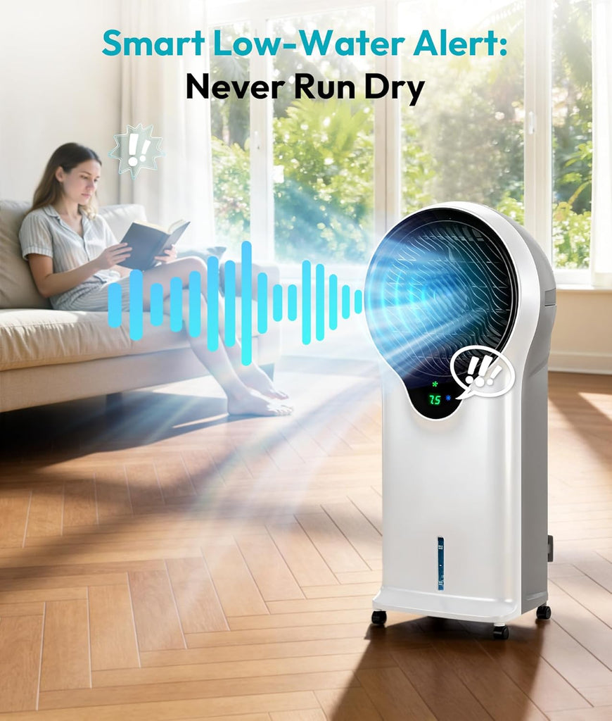 3-in-1 Evaporative Air Cooler, 35’’ Protable Swamp Cooler Indoor with 3 Modes&3 Speeds