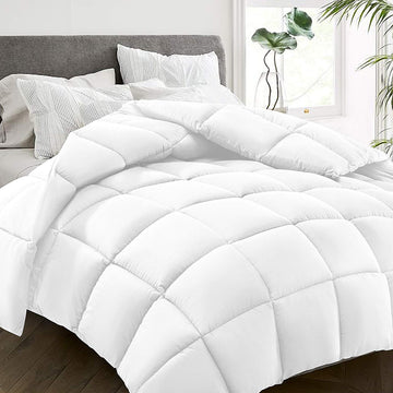 All Season California King Size Bed Comforter - Cooling Goose Down Alternative Quilted Duvet Insert with Corner Tabs
