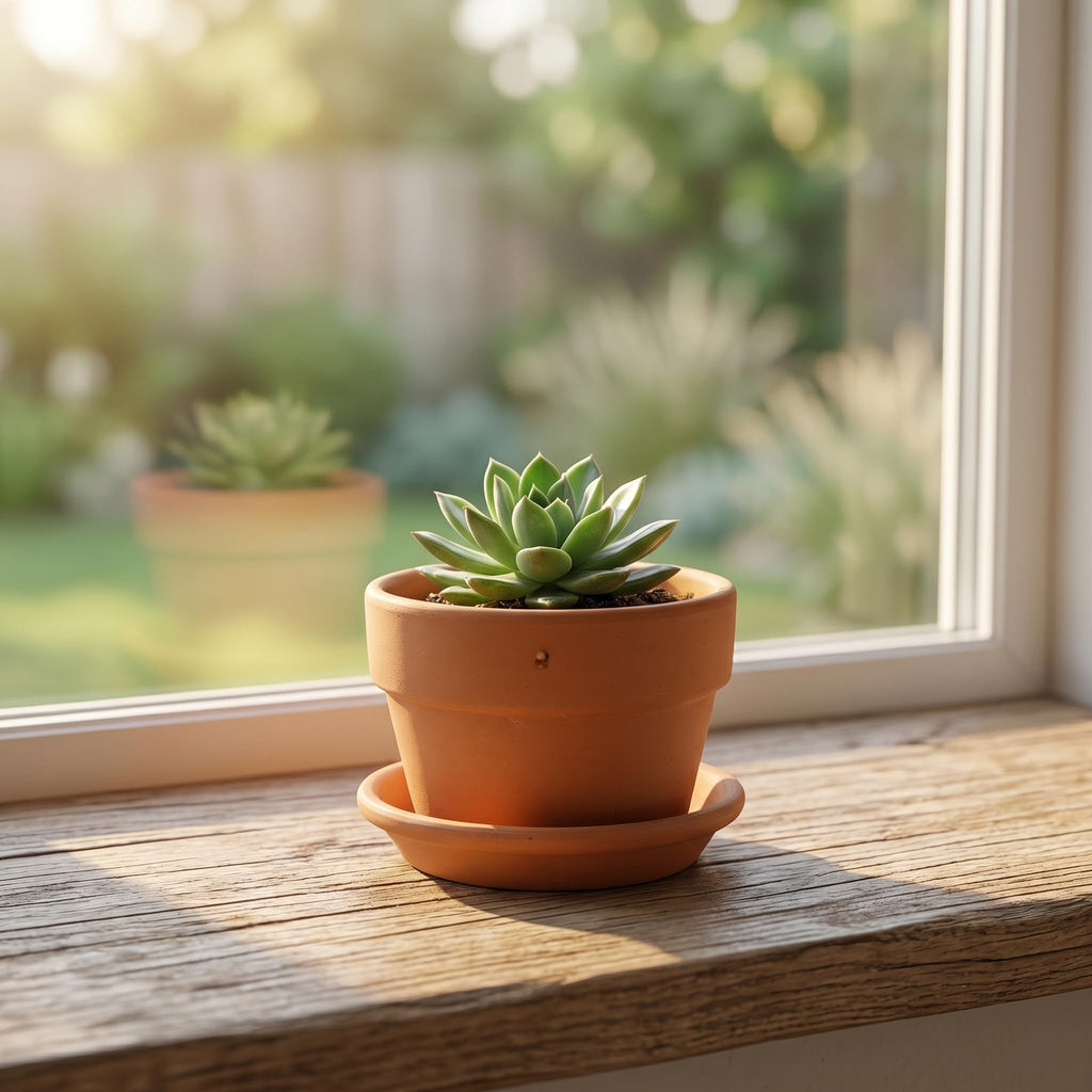 4 Pack Terracotta Pots with Saucer, 6 Inch Large Terra Cotta Plant Pot with Drainage Hole, Clay Flower Planter Pot