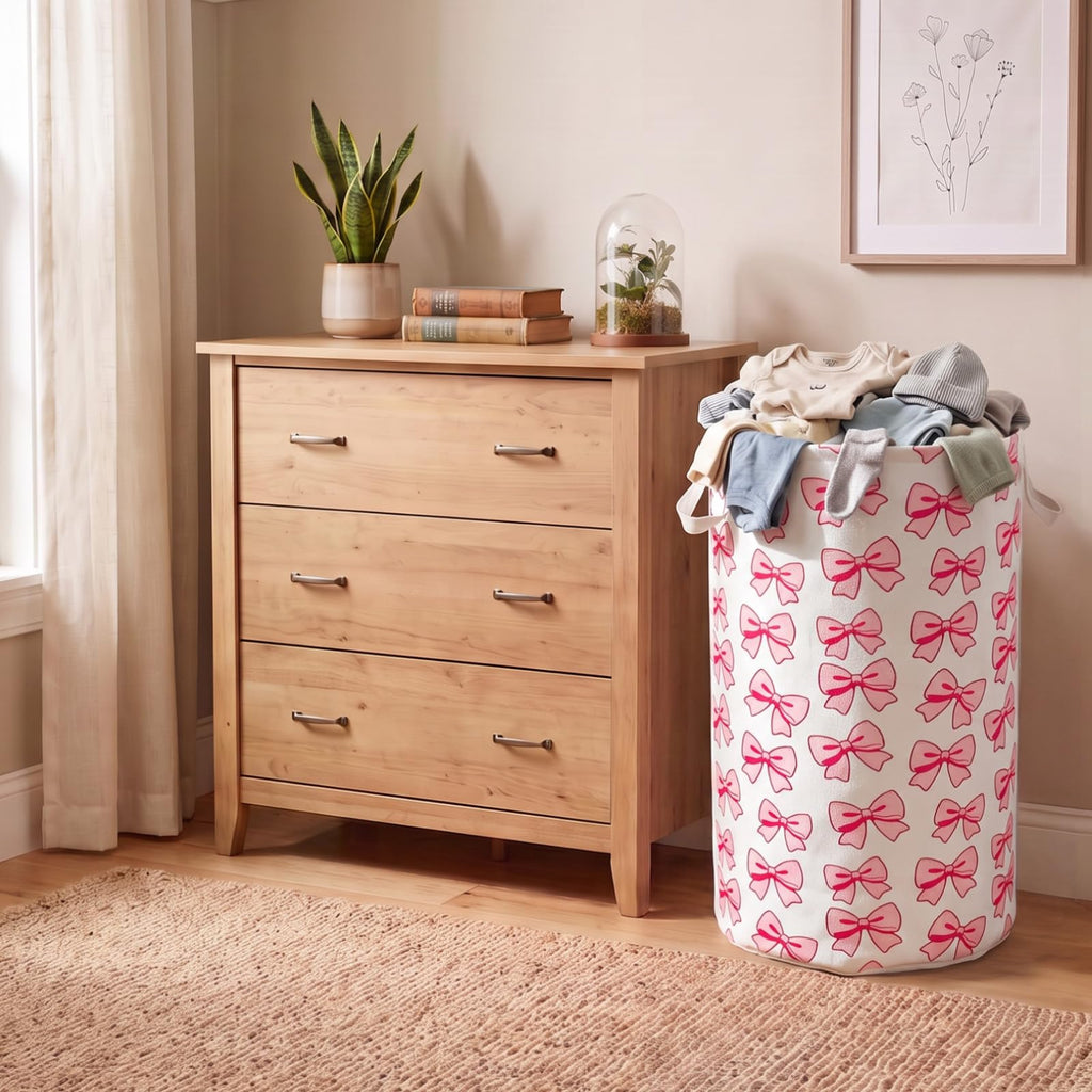 Baby Laundry Baskets, Nursery Hamper, Toy Basket, 65L, Bowknot