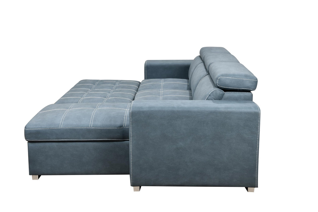 102'' Microfiber L Shaped Sectional Sleeper Sofa Couch with Pullout Bed and Storage Chaise, Convertible Couches with