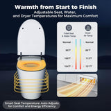 Smart Toilet with Foam Shield, Auto Open/Close Lid, Built-in Tank, 12" Rough In, Foot Sensor Flush, Warm Dryer