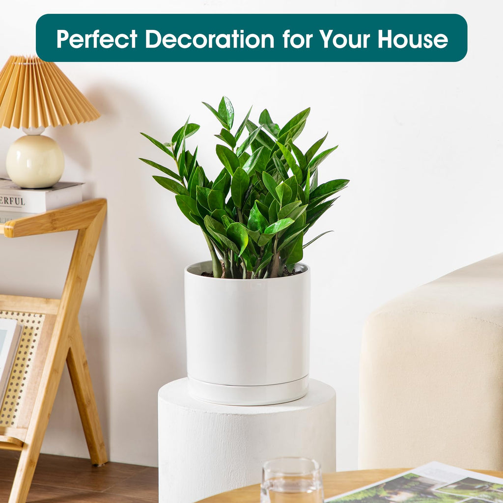 Ceramic Plant Pots, 8.25 Inch Ceramic Pot for Plants, Planters Pots for Indoor Plants with Drainage Holes, Flower Pot