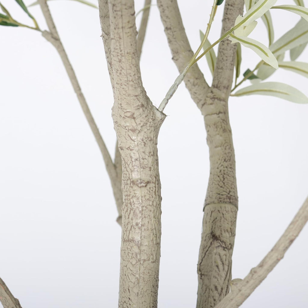 Olive Tree Tall Faux Potted Plant White Pot (8FT)