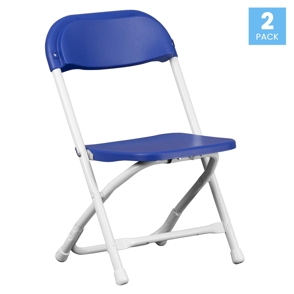 2 Pack Kids Blue Plastic Folding Chair