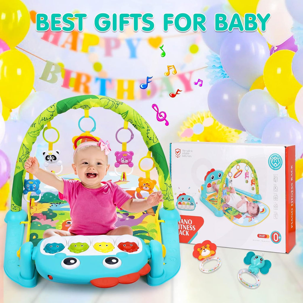 Baby Gym Play Mat Baby Gifts Tummy Time Mat Activity Center, Dinosaur