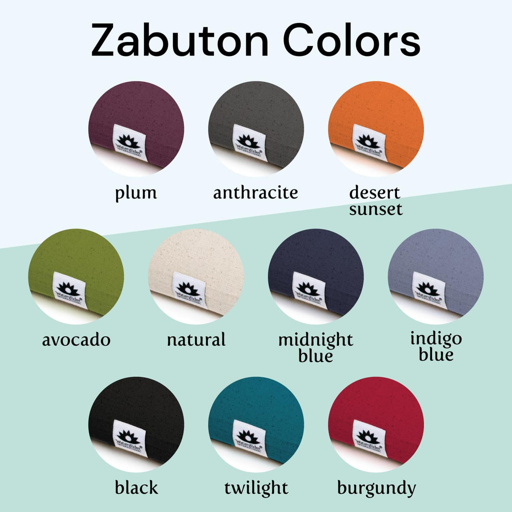 Zabuton, Eclipse line, Buckwheat Filled Meditation Cushion, 23" x 23" Natural